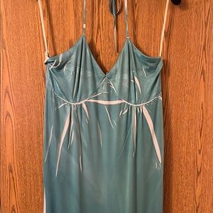 Elegant Teal maxi halter dress size medium